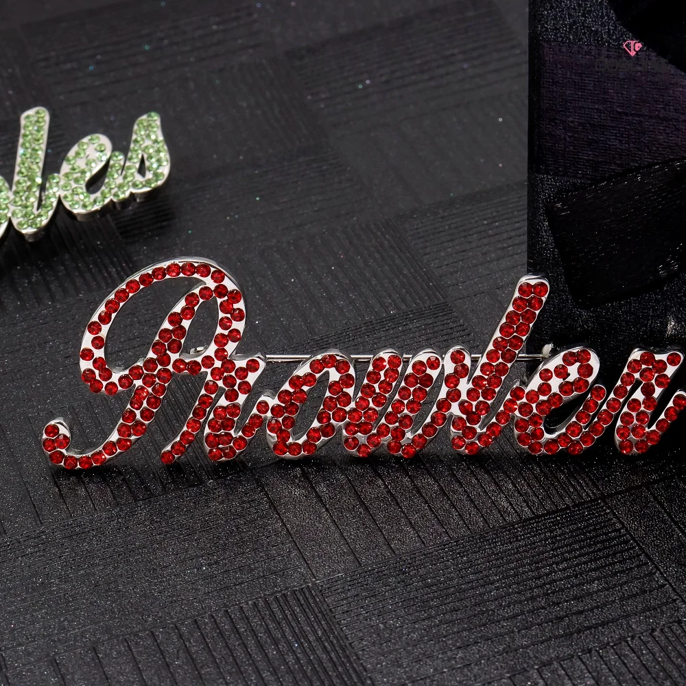 Custom Iced Out Crystal Name Plate Pins Personalized Handmade Letter Or Numbers Brooch Luxury Hip Hop Gift For Wedding Part