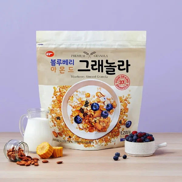 [1+1] 눈에 좋은 최고급 블루베리 아몬드 그래놀라 시리얼 1.2kg 