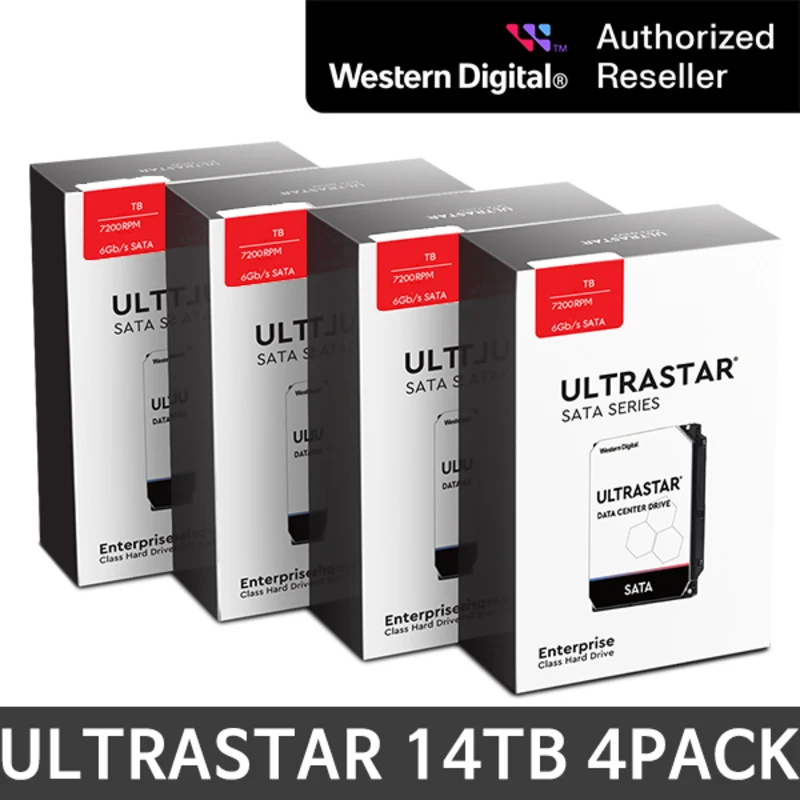 WD ULTRASTAR 3.5인치 HC530 14TB 4PACK WUH721414ALE6L4