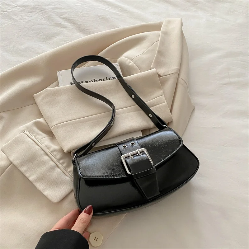 Einfarbig Leder Umhängetaschen Für Frauen Luxus Marke Unterarm Schulter Tasche Mode Trend frauen Designer Handtasche und Geldbörse