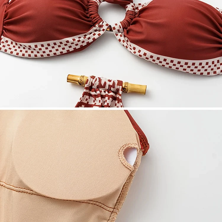 2024 ethnographic style Pattern Printed One Piece Swimsuit Swimwear Bikini Set Women Beachwear Luxury Bathing Suit