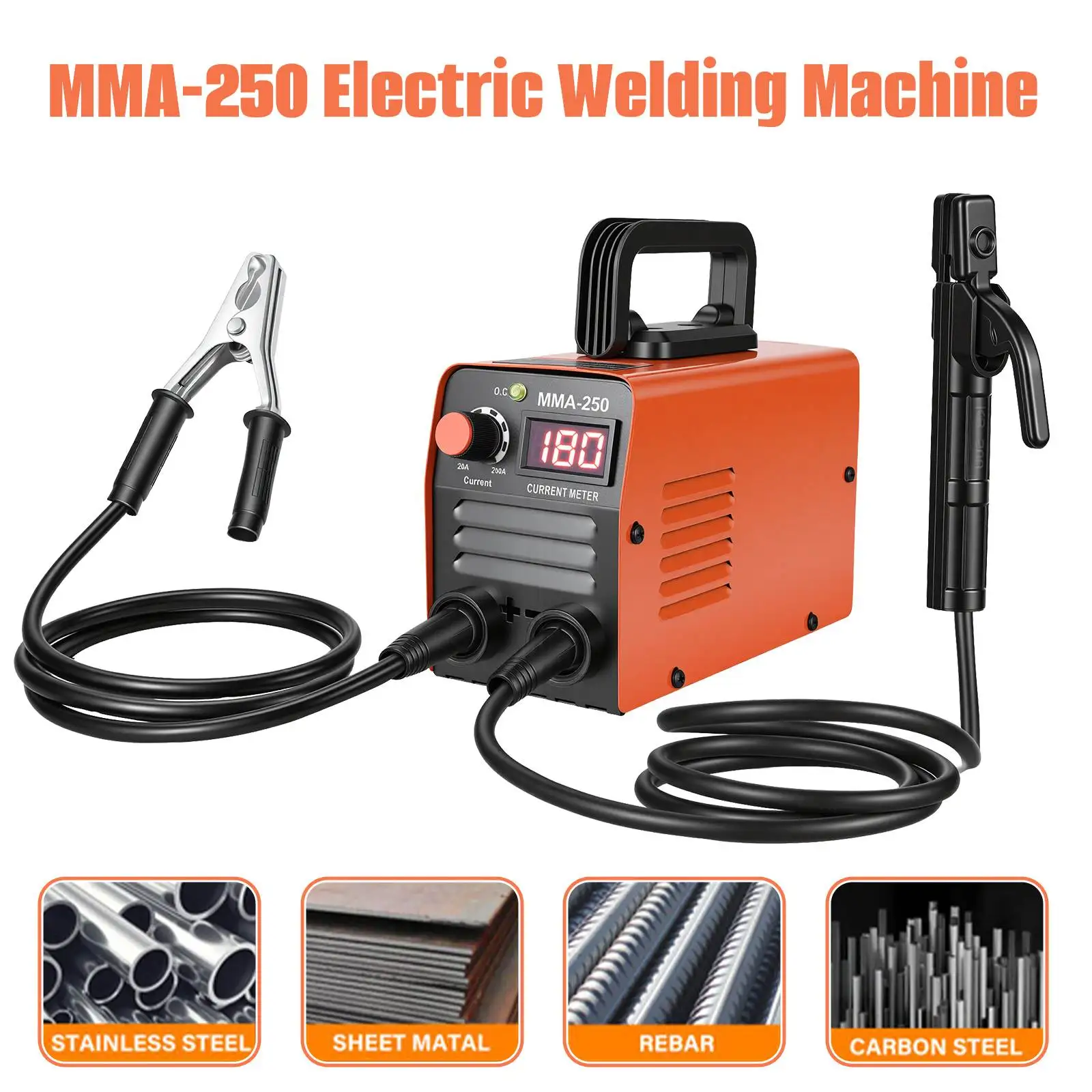 Soudeuse à arc MMA portable ZX7 250A, machine à souder à l'arc à inverter 220V, mini équipement de soudage électrique en fer, outils de réparation automobile, kits de bricolage
