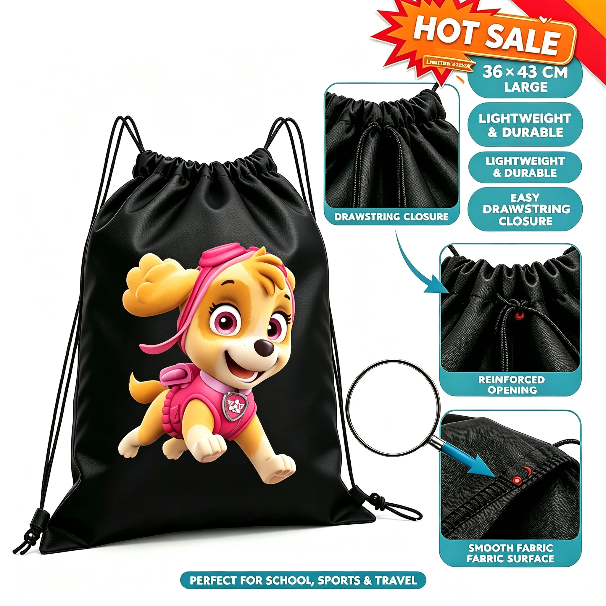 Рюкзак-мешок с изображением ро – обзор и цена Drawstring Gym Bag