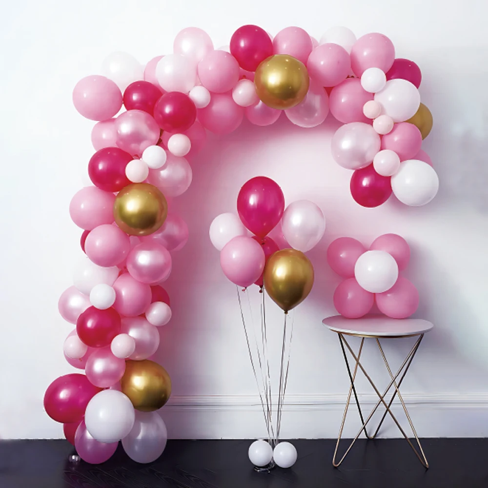 

81 Pcs Party Decoration Pink Color Ballon Series Set For Birthday Festivals Celebration