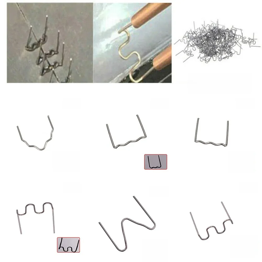 100pc pistolet à ongles de soudage agrafeuse à chaud agrafes 0.8/0.6mm pour soudeur en plastique Machine de soudage à chaud soudage pare-chocs Kit de réparation de voiture