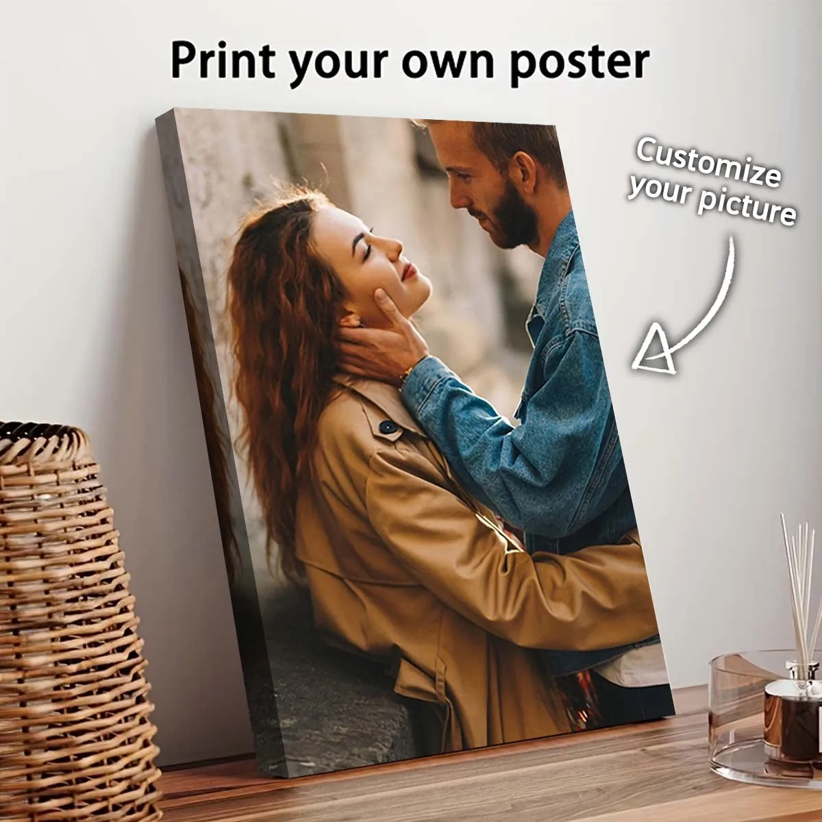 Custom Print Canvas Painting From Your Photos Wedding Birthday Poster Wall Art Decoration Pets Family Landscape Picture Decor