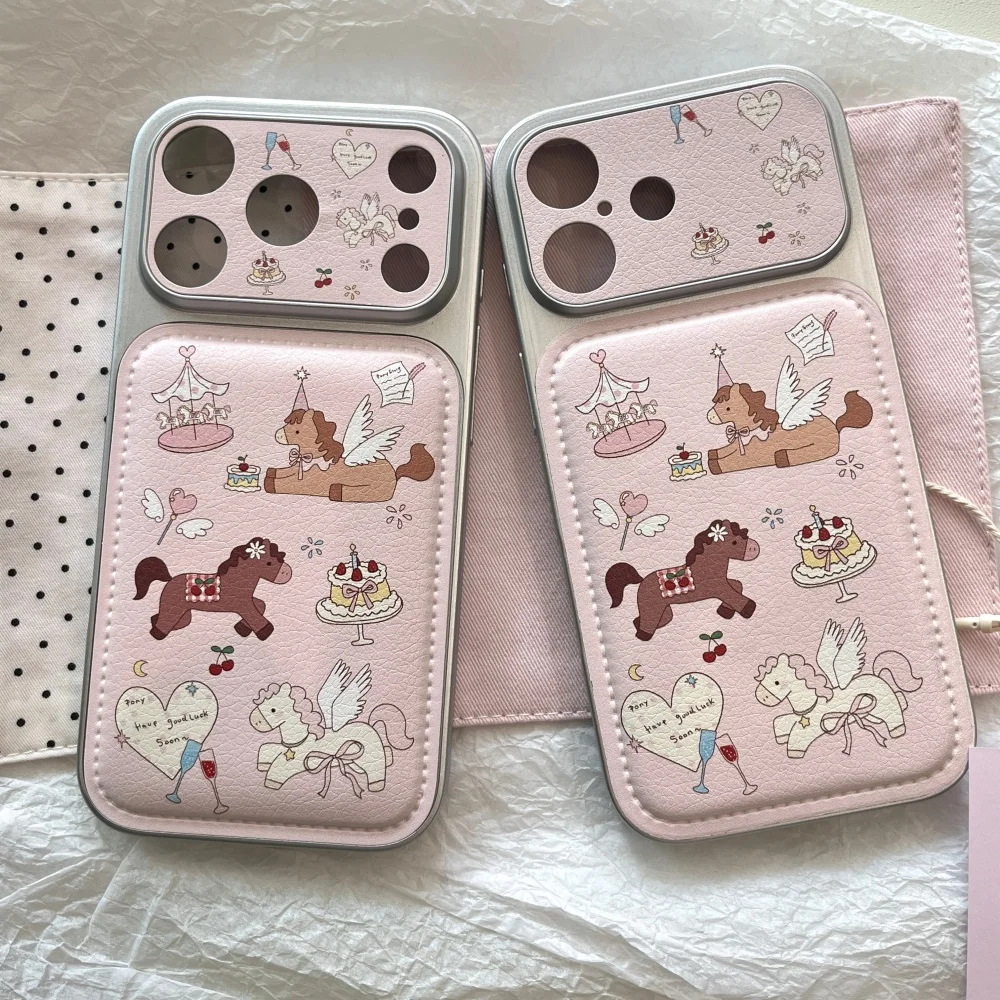 

Cute cartoon paradise pony phone case for iPhone 17 16 ProMax 14 15 Pro fundas Korean INS fashion new shockproof protective case