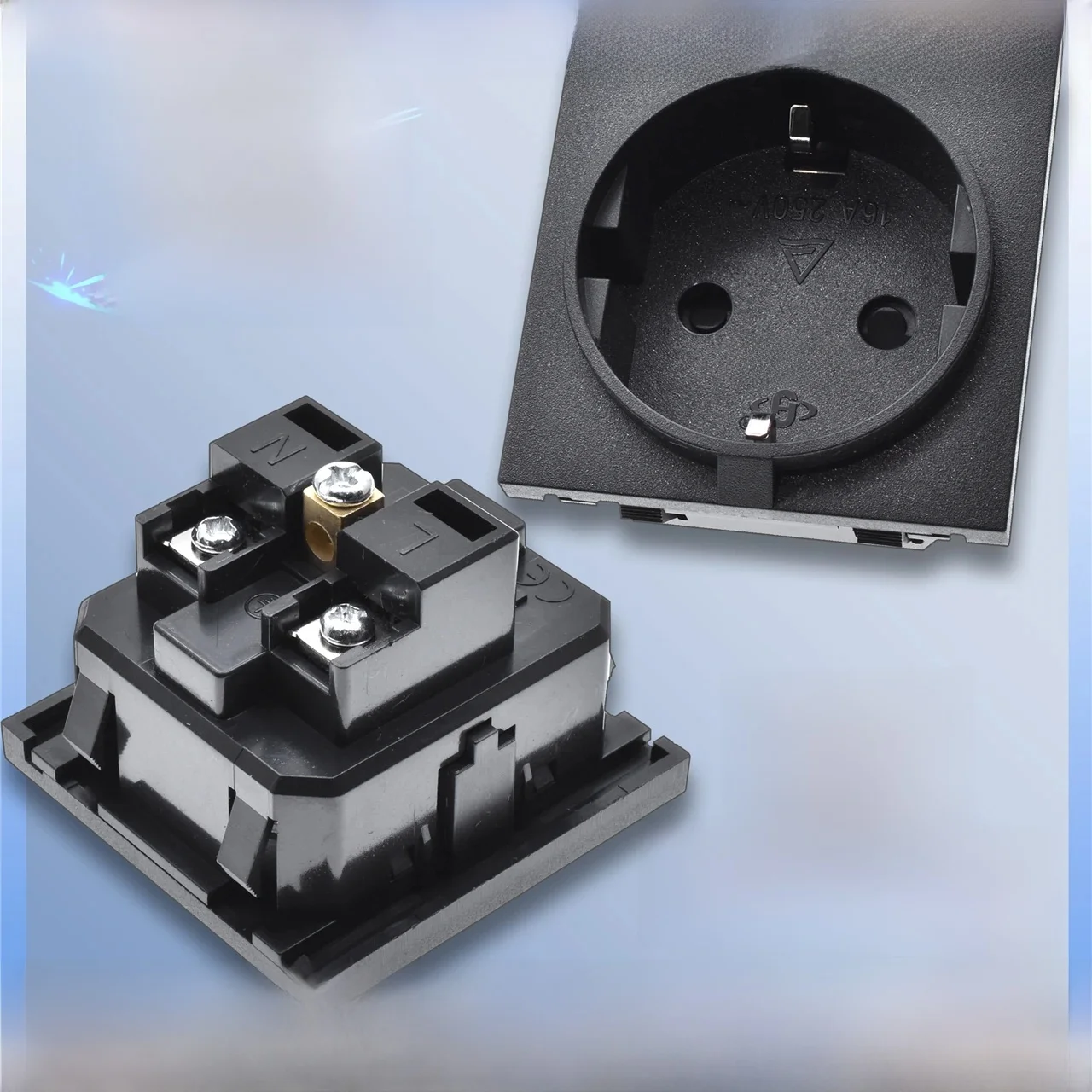 Prise européenne prise industrielle intégrée prise de sortie onduleur ue électrique universelle russie, corée du sud connecteur d'alimentation ca 16A