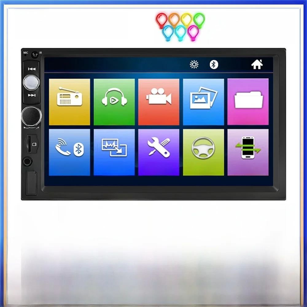 Leekooluu Universele 2 Din Auto Mp5 Speler Radio 7 "Touchscreen Autoradio Multimedia Bluetooth Usb Autostuurwiel Controller - afbeelding 2