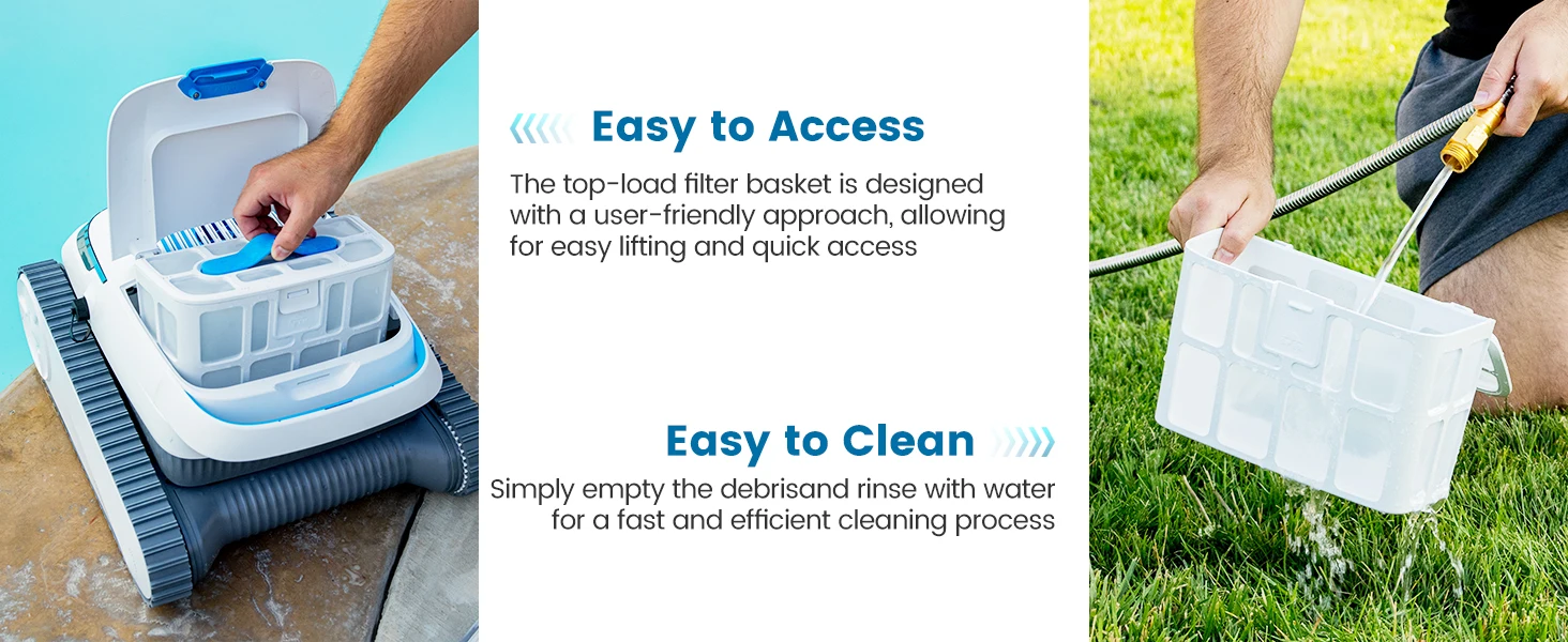 AIRROBO PC10 Robotic Pool Vacuum Cleaner, 45,000Pa Powerful Suction, Wall-Climbing, Suitable for 2000 Sq Ft Walls and Floors