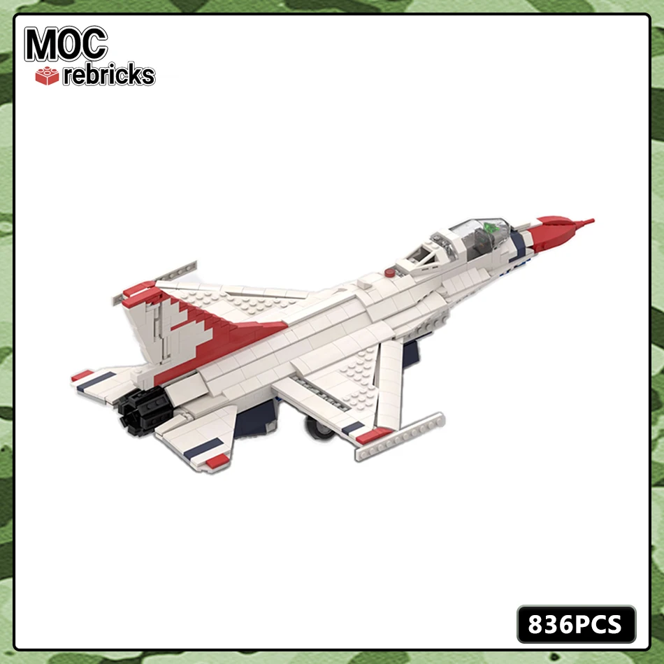 MOC  Space War Series Building Block Model General Dynamics F-16 THUNDERBIRDS Originality Flying Weapon DIY Boy Toys