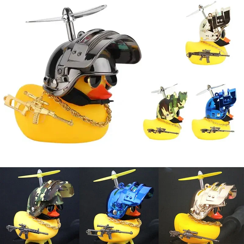 AliExpress GISAEV Cute Rubber Duck Toy Car Ornaments Yellow Duck Car Dashboard Decorations Bike Gadgets with Propeller