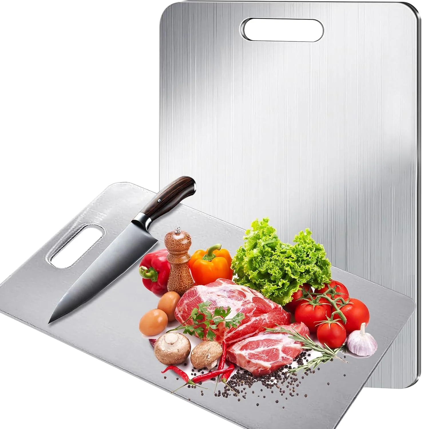Kitchen Cutting Board, Double-Sided Food-Grade Titanium Cutting Board, Used for Cutting Meat, Fruits and Vegetables