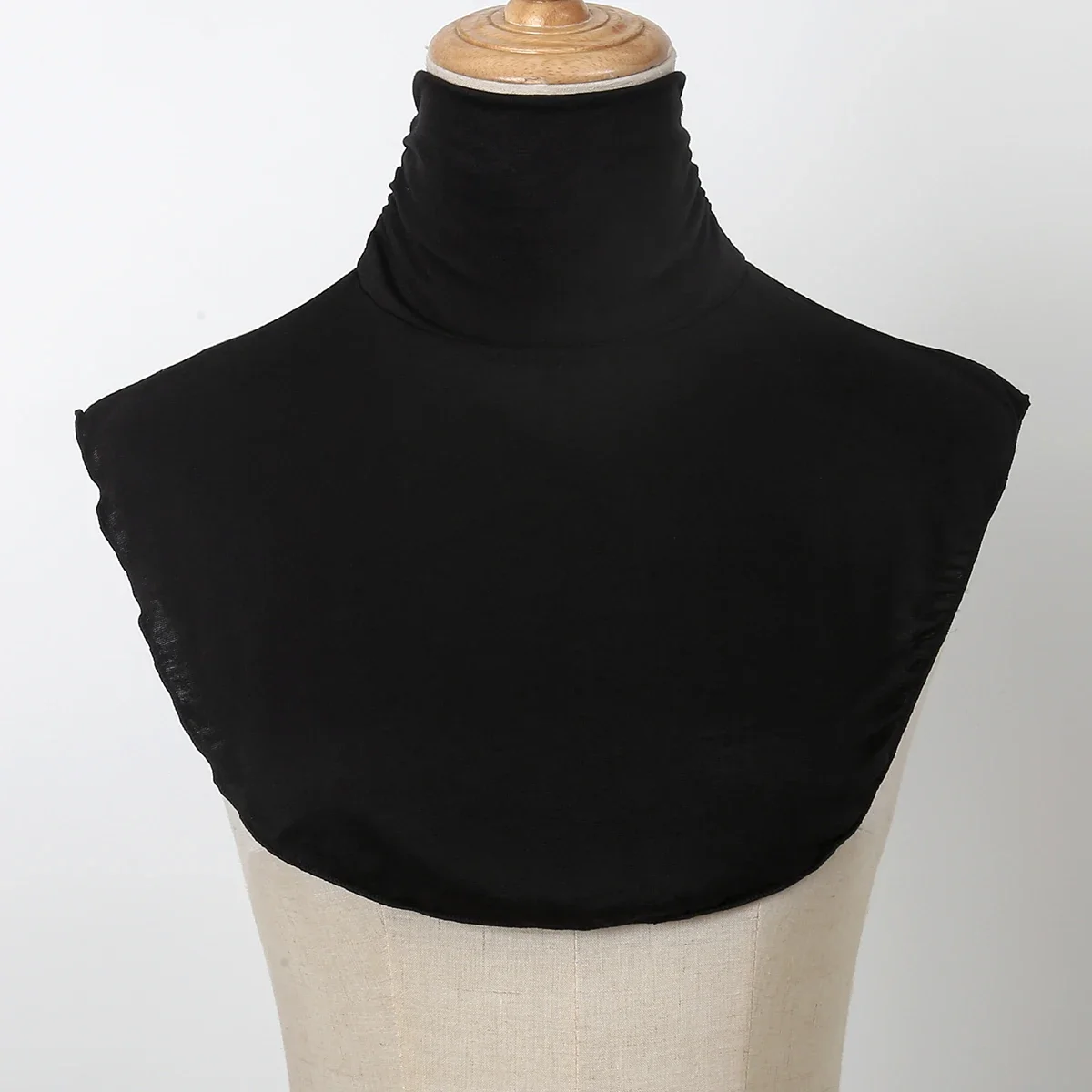 Faux col noir en Modal pour femmes, faux col doux, couleur unie, Jersey élastique, col détachable