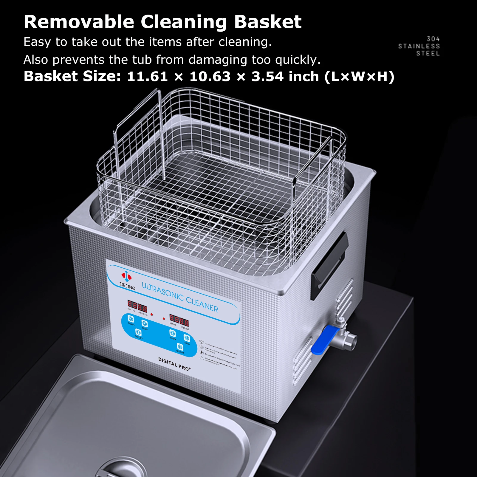 JIEJING 15L Ultrasonic Cleaner Heated Ultra Sonic Cleaner Jewelry Cleaner Ultrasound Cleaning Bath Tub for Glasses Engin Parts