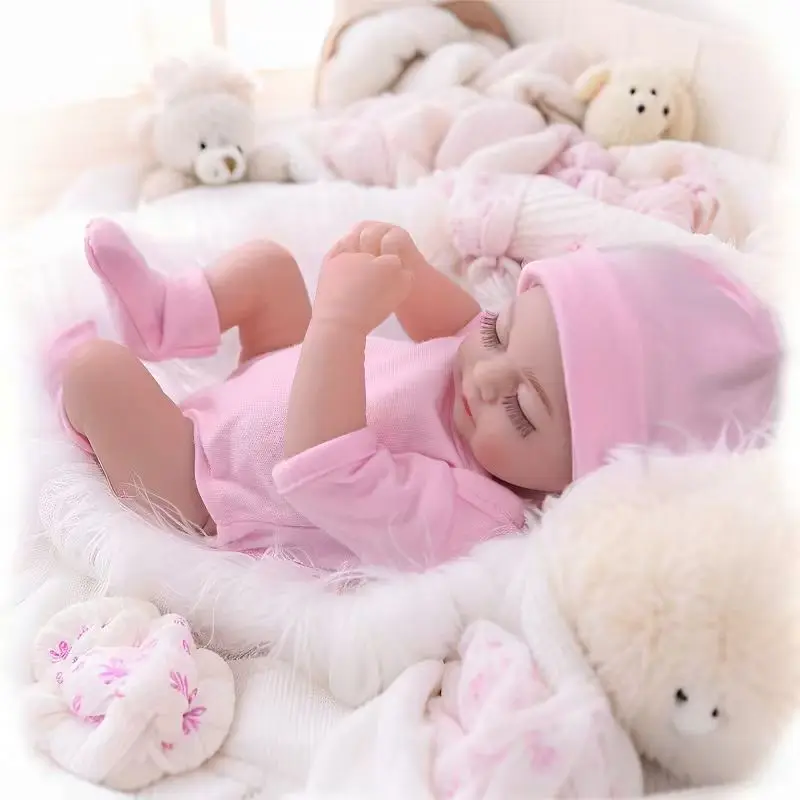10inch Realistic Reborn Baby Dolls Silicone Full Body Boy , Real Life Baby Dolls Sleeping Soft Body Newborn Baby Dolls