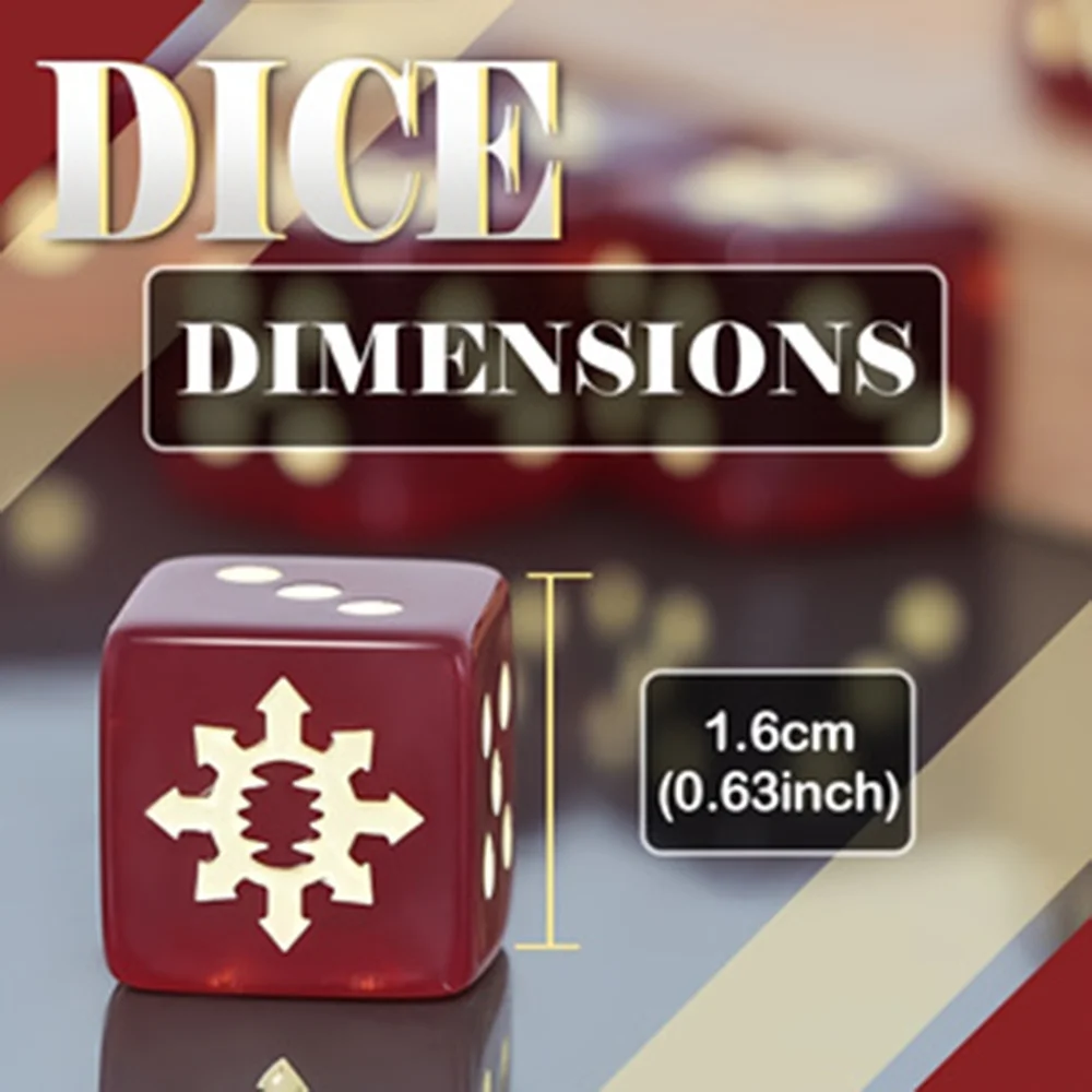 12Pcs Wine Red Gold Dot Pattern D6 Dice Set for Board Games DND Role Playing Family Game Night Collectors Gamers