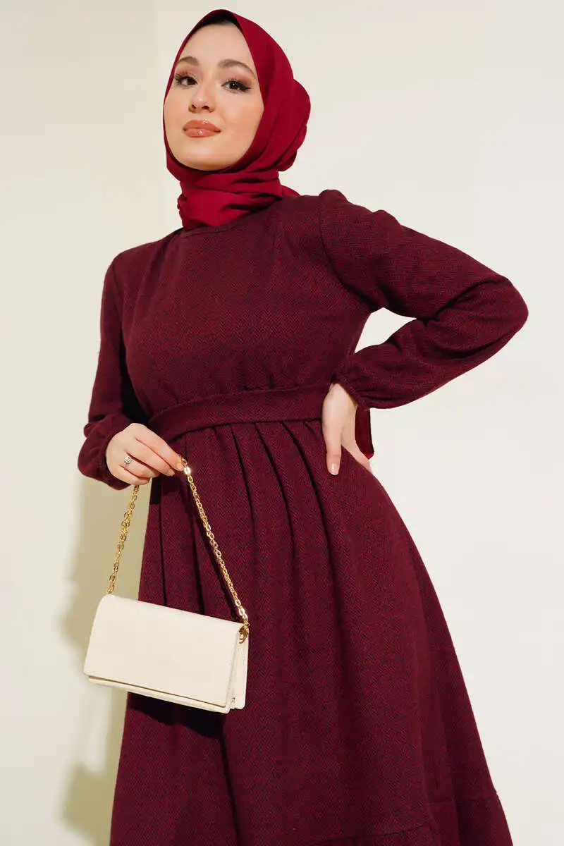 

Women Clothing New Season 2024 Herringbone Pleated Floor Dress Muslim modest Abayas For Dubai Loose Casual Comfort Robe Autumn