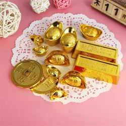 Happy Birthday Treasure Cake Decoration Gold Ingot Gold Coins Gold Vars Gold Brick Treasure Box Baking Decoration