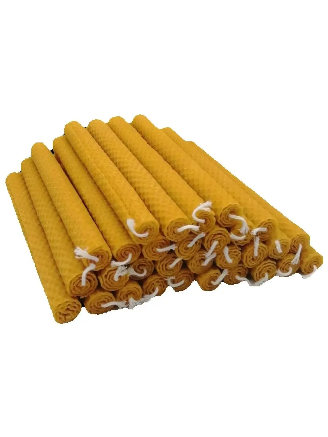 Pack de 36 Velas de miel de Abeja Hechas a Mano en España medida aproximada 10 cm x 2 cm con cera natural SIN PARAFINAS para rituales días 11 de cada mes Vadeincienso luz natural de duración aproximada 2 horas