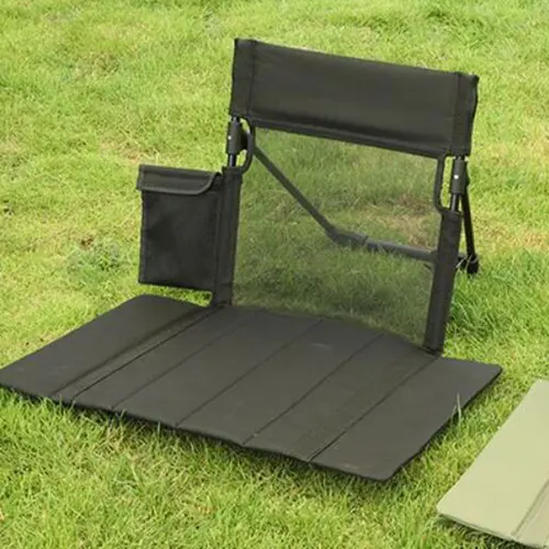 Silla plegable para acampar con respaldo, asiento de suelo ligero, silla portátil junto a la piscina para viajes por carretera, patio de playa, barbacoa, estadio