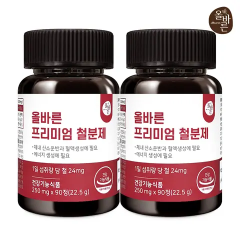 비타랩스 올인원 멀티비타민 미네랄 23종 종합 영양제 1통 3개월분 10 올바른 프리미엄 철분제 90정 2병 총 6개월분