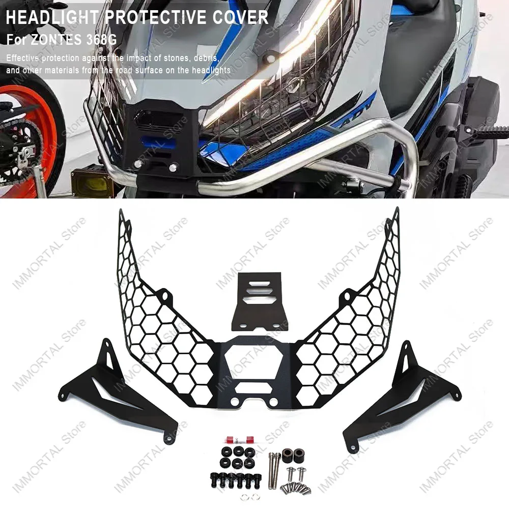 

For ZONTES 368G Motorcycle Headlight Protective Cover CNC Headlight Protective Net Cover
