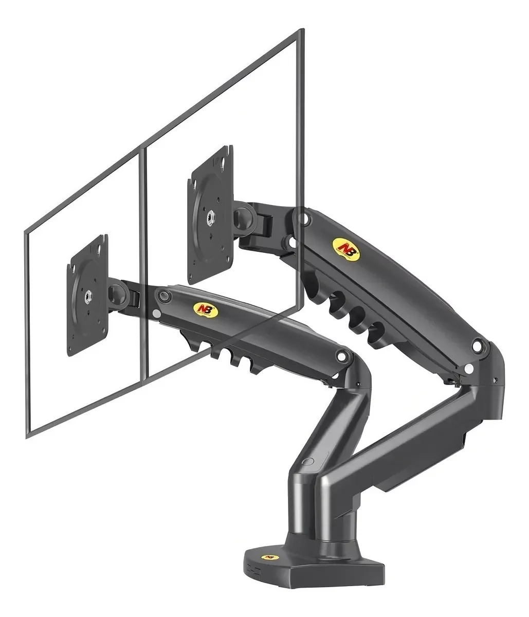 Suporte Duplo Articulado de Mesa para Monitores LED LCD 17 a 32 Polegadas Ajustável com Pistão a Gás Modelo ON F180