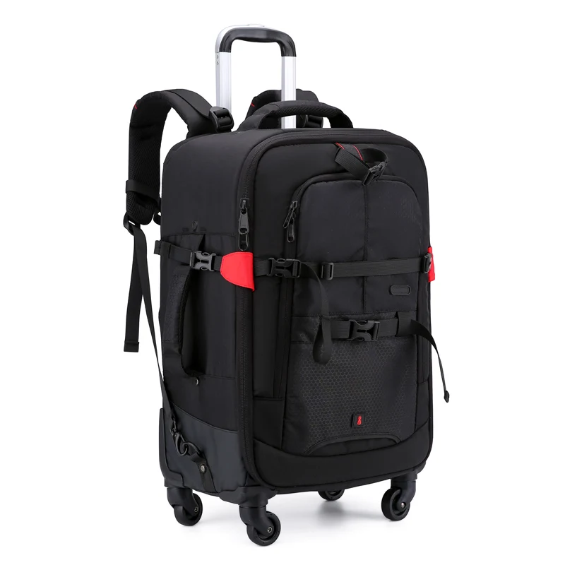 Trolley camera bag Video Camera Bag Backpack Photography Storager Lens Bag for 15.6in Laptop with Rainproof Cover Photo Studio