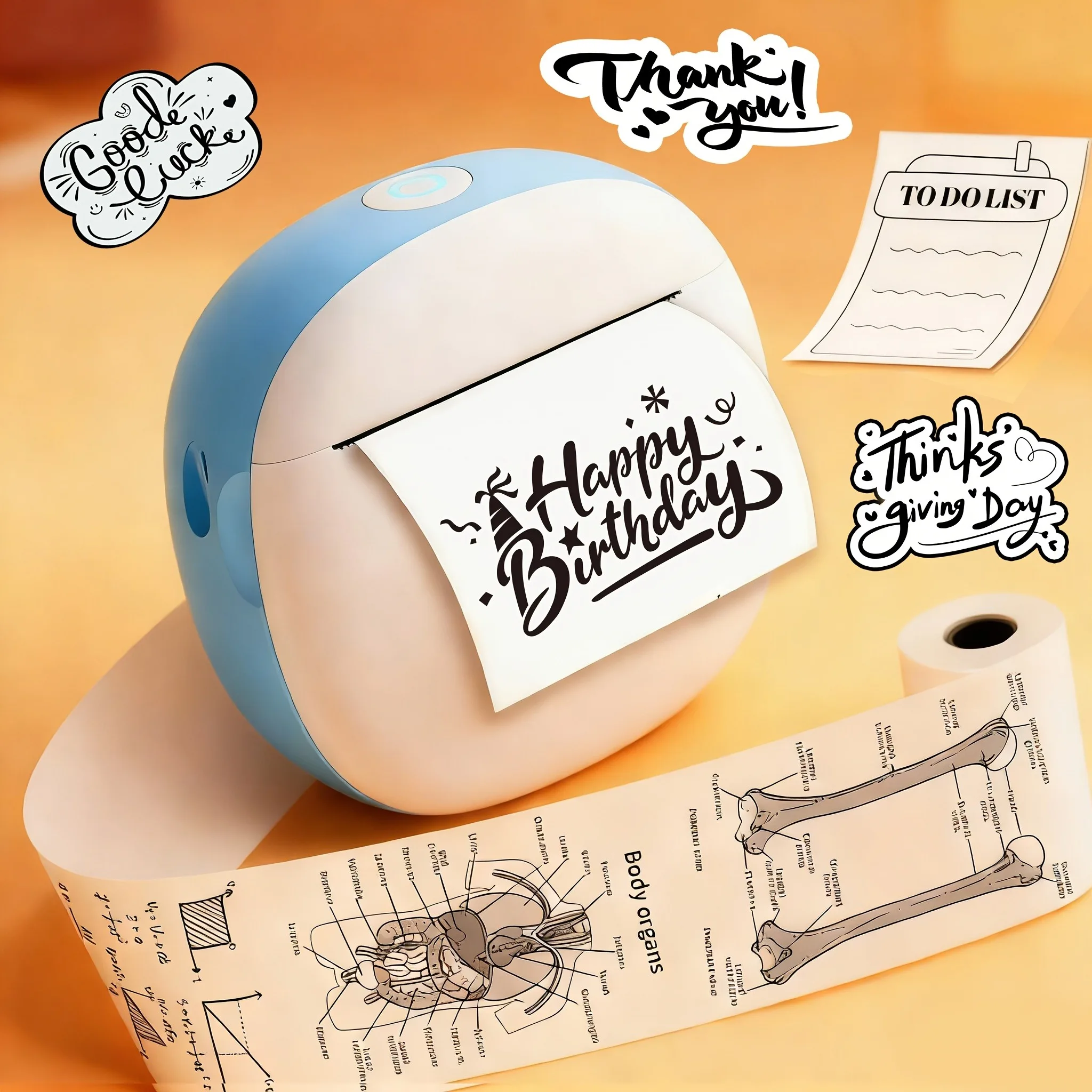 Wireless Mini Printer - Portable Thermal Label Maker, Great for Notes, Journaling, Work, Receipts & DIY Crafts, Perfect Gift Set