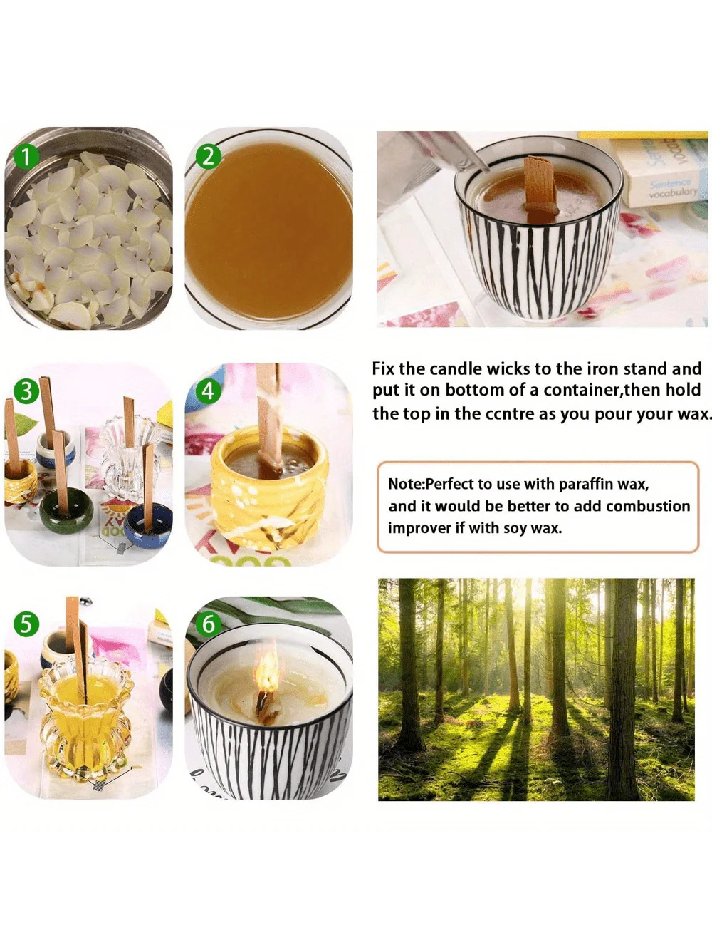 100/200 Wooden Candle Hearts - Candle Making Wick 5.1 X 0.5inch, Natural Smokeless, Wooden Candle Wick, Suitable for DIY Candle Making, Used with