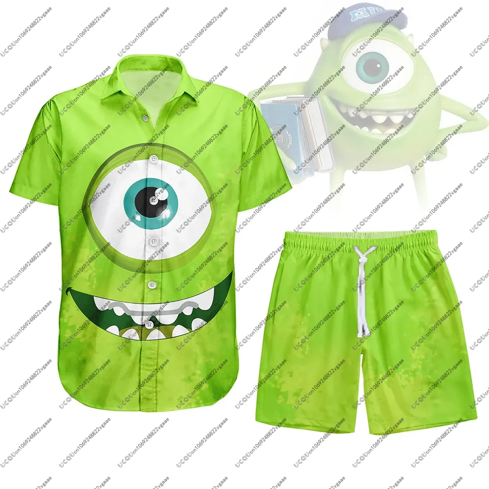 

Men Kids Boys Girls Casual Tee Top Gift T Shirt Set Halloween M-Mike S-Sully Monsters Cosplay Wazowski Hawaii Y2k Shorts Travel