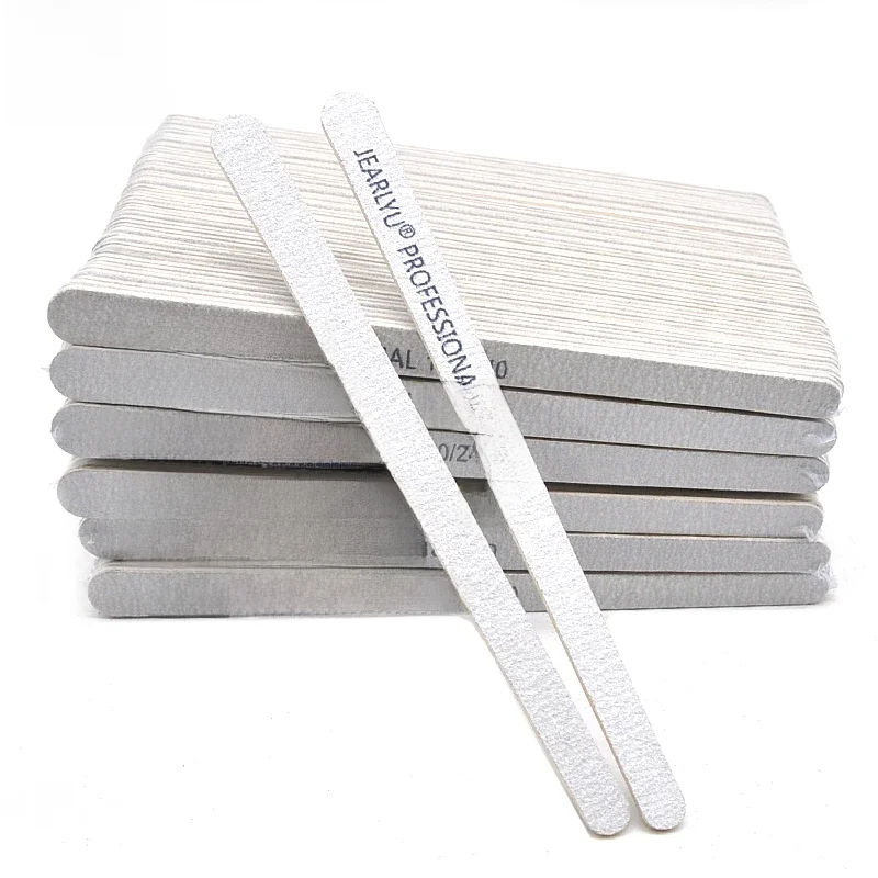400 Stück graue Nagelfeilen aus Schleifpapier, Körnung 100/180/240, für Maniküre und Pediküre, aus Holz, robustes Nagelfeilen-Set für dicke Nägel