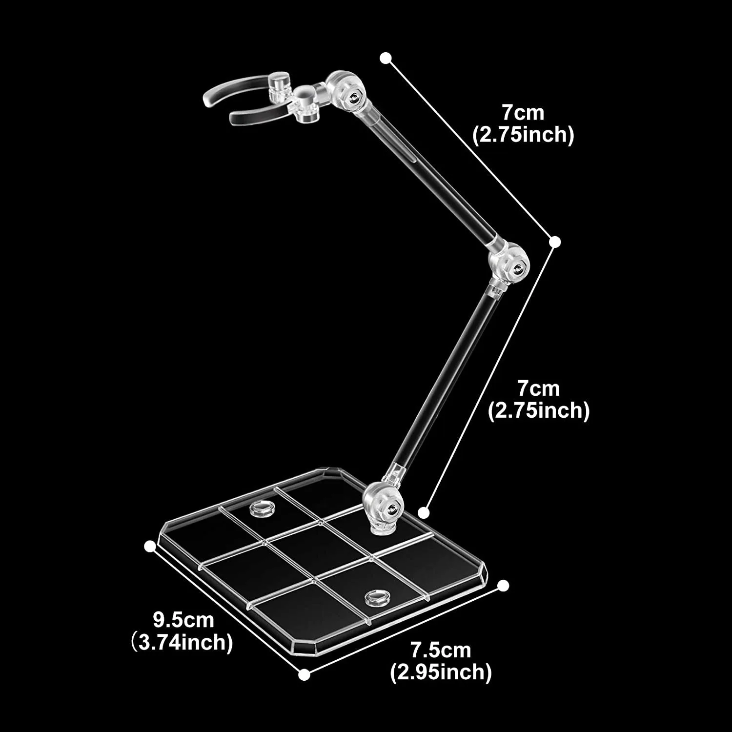 9PCS Action Figure Display Holder Base Clear Display Stand Doll Model Support Stand Compatible for HG RG SD SHF Gundam 1/144 Toy