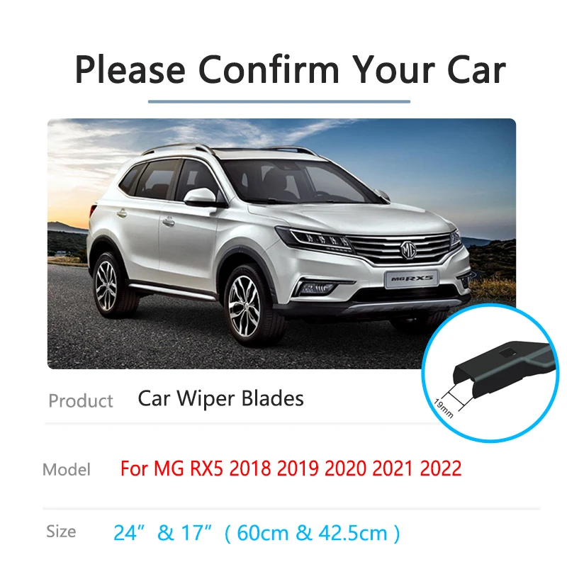 2x For MG RX5 2018 2019 2020 2021 2022 Front Wiper Blade Brushes Frameless Rubber Car Accessories Replacement Parts High Quality