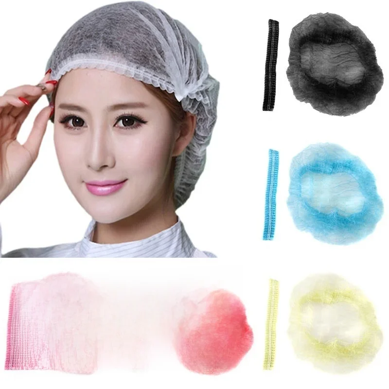 100 stuks wegwerp microblading niet-geweven stof make-up haarnet cap steriele hoed chef-kok catering stofstrip badkamerbenodigdheden - afbeelding 2