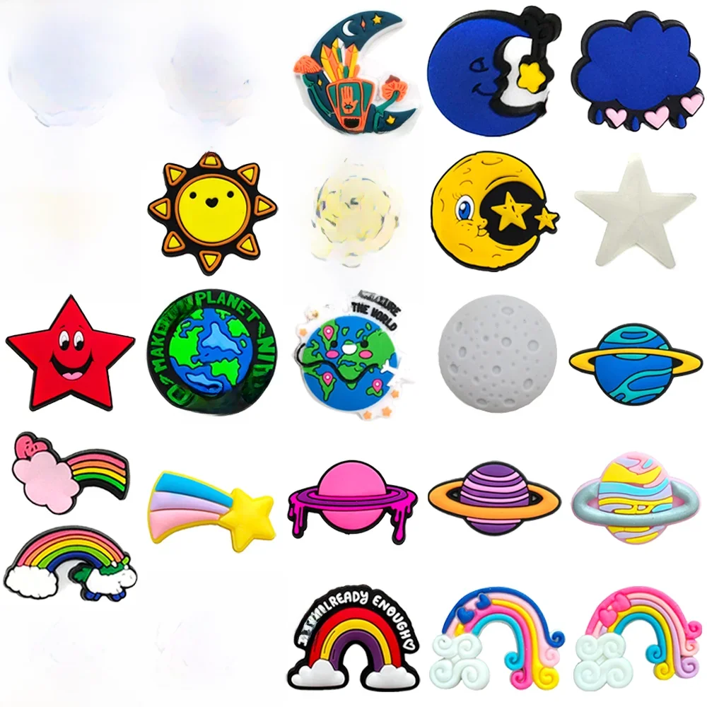 Star Moon Sun Rainbow Collection breloques de chaussures pour sabots sandales décoration accessoires de chaussures breloques pour amis cadeaux