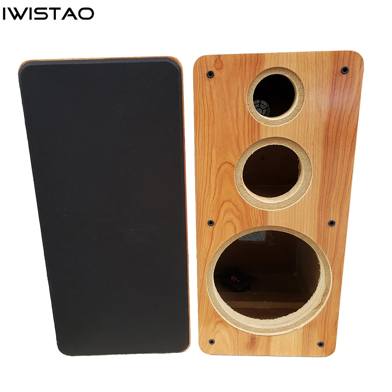 IWISTAO, estantería de 10 pulgadas, 3 vías, gabinete de altavoz vacío, 1 pieza, tablero de alta densidad de 18mm, chapa de madera de abedul natural, volumen 45L, HIFI