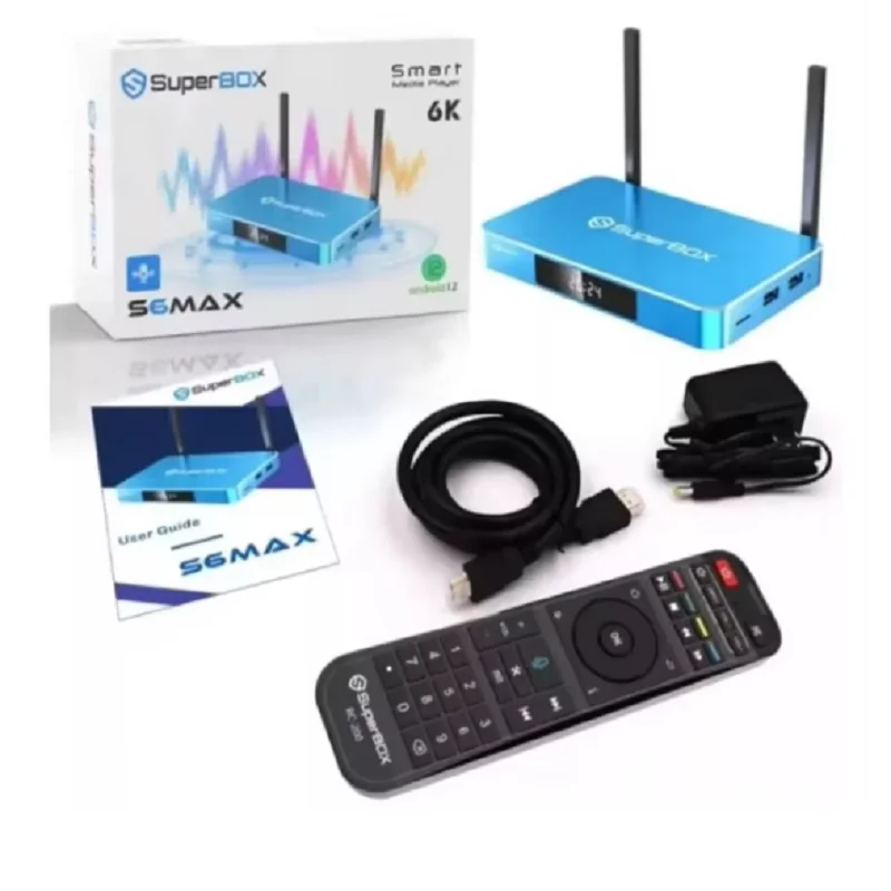 Promo Offer 2024 Best Selling SuperBox S6 Max, 6K Ultra HD with Premium Apps-Voice Remote