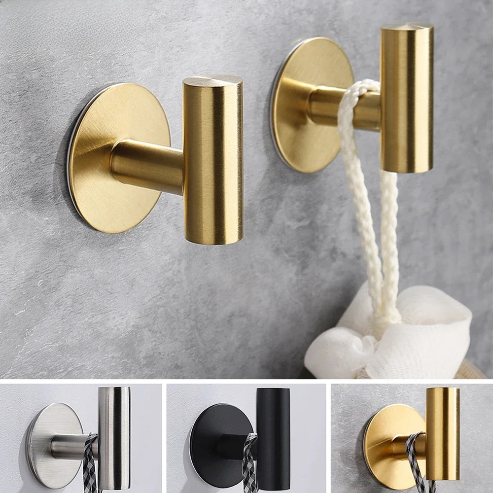 1/2PCS zelfklevende muurhaak roestvrij staal gewaad sticker haken handdoek jas sleutel broek hangers badkamer keuken opslag accessoires - afbeelding 2