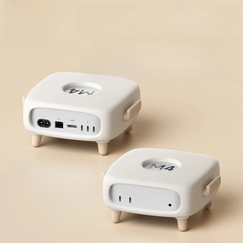 Silikonowe etui ochronne Hagibis do Mac Mini M4/M4 Pro/M5/M6, miękkie, odporne na wstrząsy, zabezpieczone przed zarysowaniami, z funkcją ochrony przed kurzem, z podstawką na biurko, uroczy design. — zdjęcie produktu 7