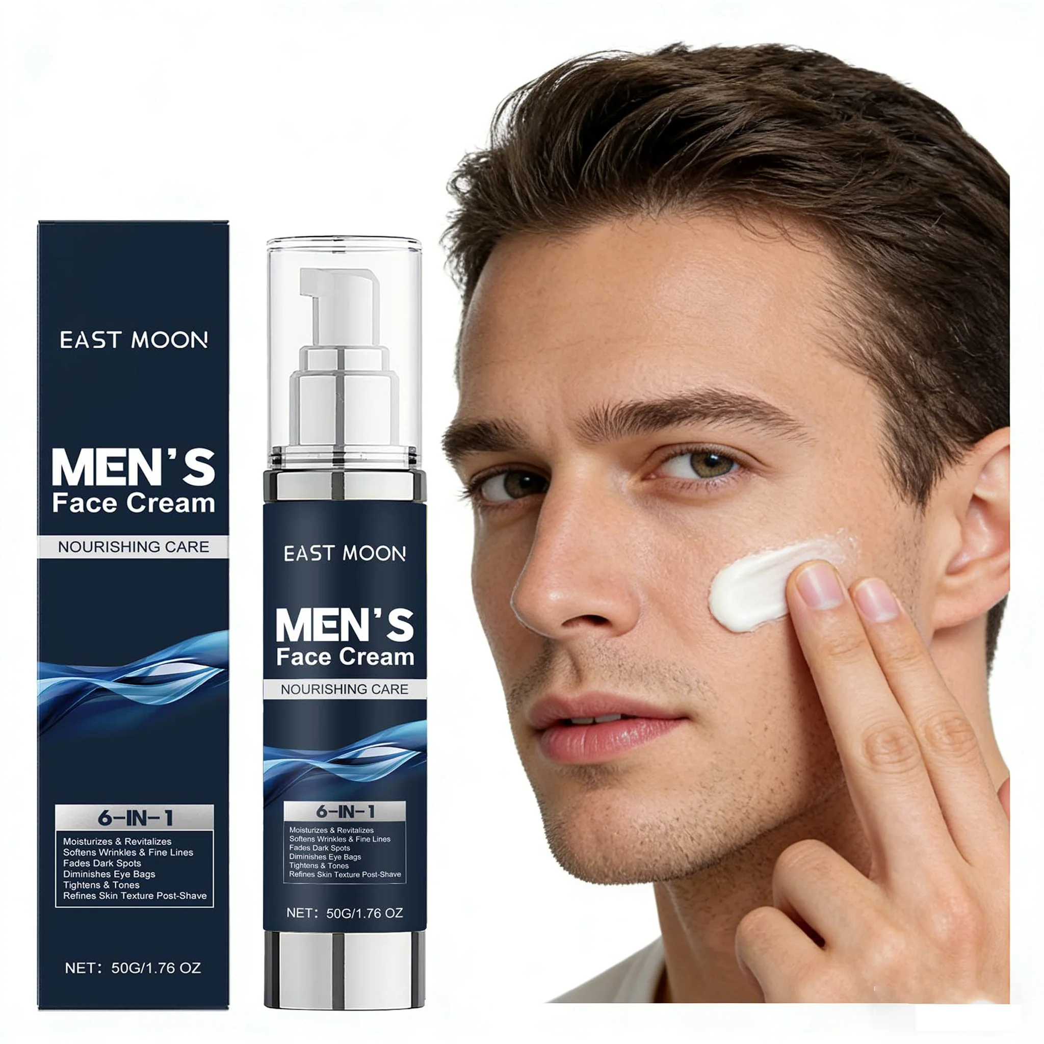 Crema Hidratante Profunda para Rostro de Hombre, 50g, Cuidado Post-Afeitado, Nutritiva, Reduce Líneas Finas, Reafirmante, Suavizante, Loción Facial para Hombre