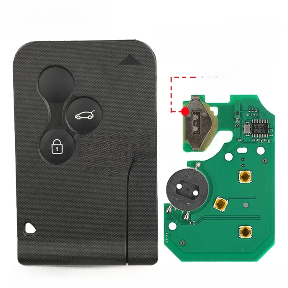 Jingyuqin clé à distance 433Mhz ID46 PCF7947 puce 3 boutons pour Renault Megane 2 3 Scenic Clio 2003-2008 mise à niveau conception carte d'urgence