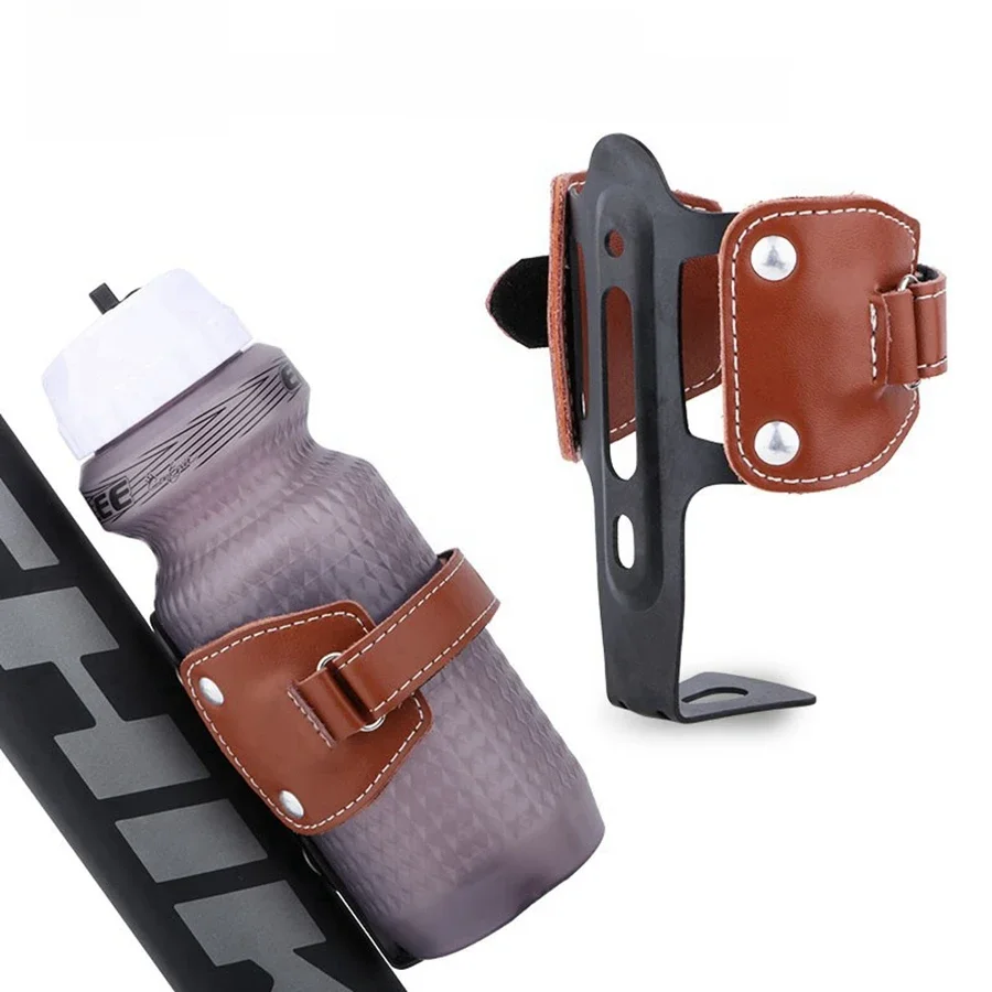 AliExpress ODI Bicycle Bottle Cage 53g Retro Cowhide Aluminum Alloy Adjustable Width Water Cup Holder for Mountain Road Folding Bike