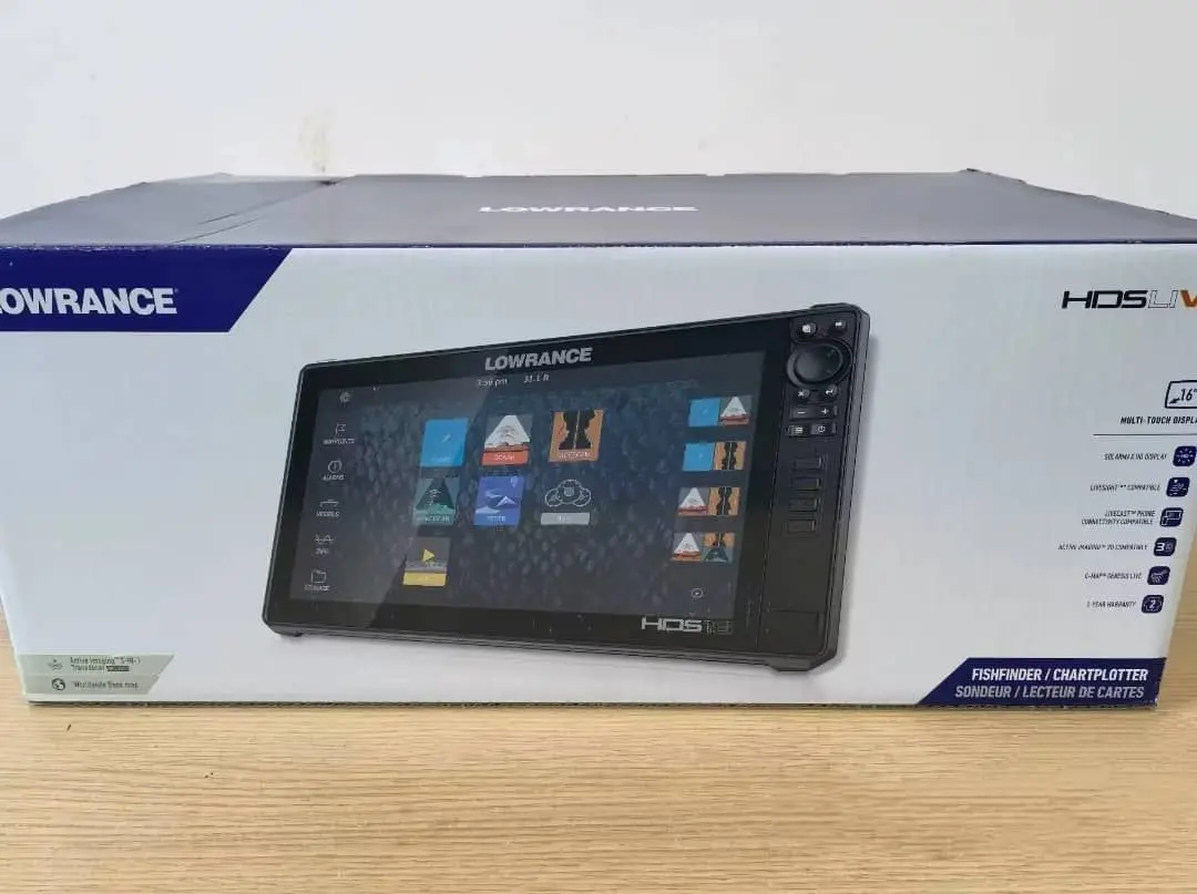 NEW SELLING Lowrance HDS-16 Live Fish Finder with Active Imaging 3-in-1 Transom Mount Transducer C-MAP P