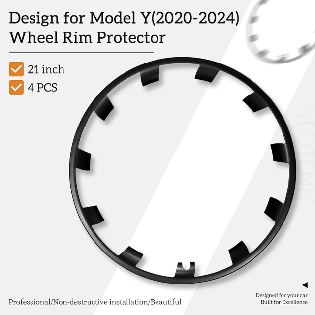 21-calowa ochrona piasty koła dla Tesla Model Y 2020-2024 Wydajne ochraniacze felg ABS Osłony kół kołpaki