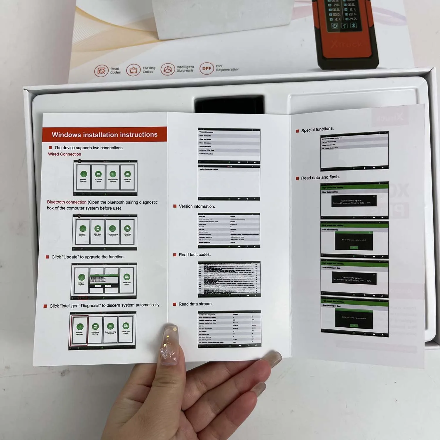 Xtruck X005 plus Intelligent Diagnosis ECU Quick Flashing post-processing diagnosis vehicle type system support SHACMAN,