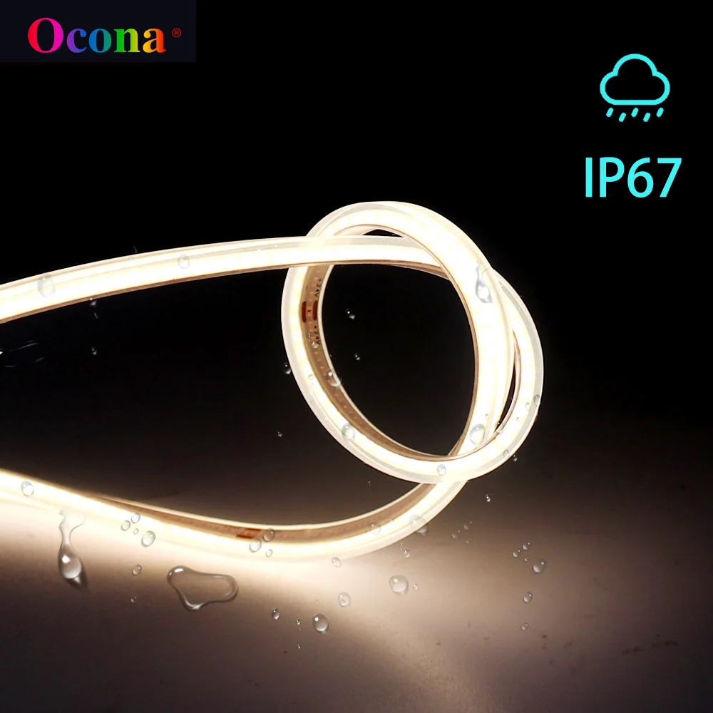 Super Thin Waterproof COB LED Strip Lights For Home Decor DIY IP67 DC 12V Flexible Silica Silicon Coat 5mm Dimmable 5m