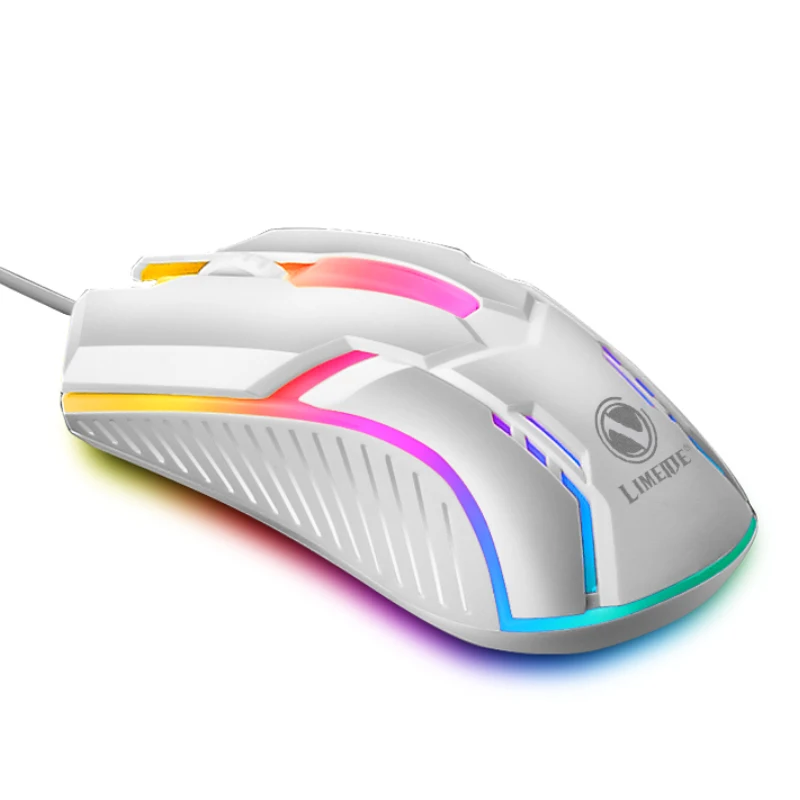 Mouse gaming wired 3d rgb led backlight usb preto branco cor mouse jogos de computador para desktop computador portátil gamer mouse