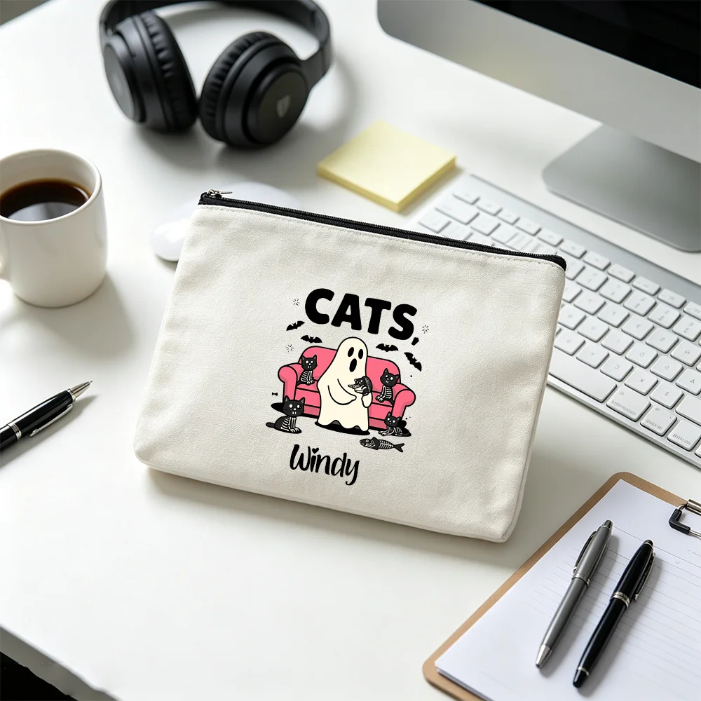 Travel Accessories Unique - Customized Halloween Animal Canvas Zipper Bag,